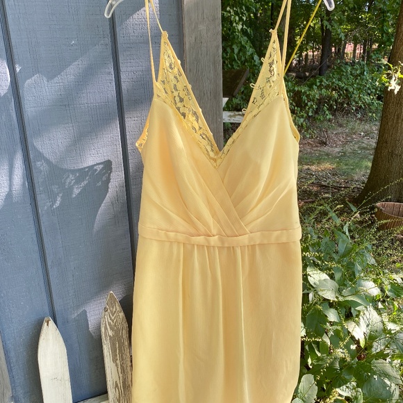 Canary Yellow Chiffon Lace Dress - 12 NWT - Picture 7 of 7